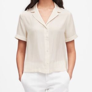Banana Republic Camp-Collar Blouse, Dusty Rose, Lg